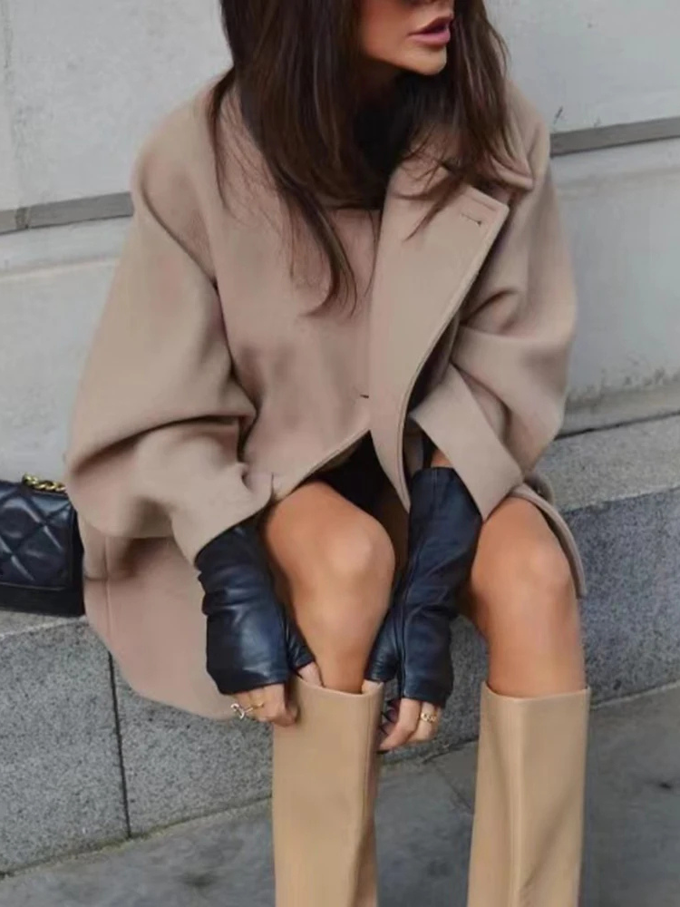 Orly Oversized Minimalist Wool Blend Coat
