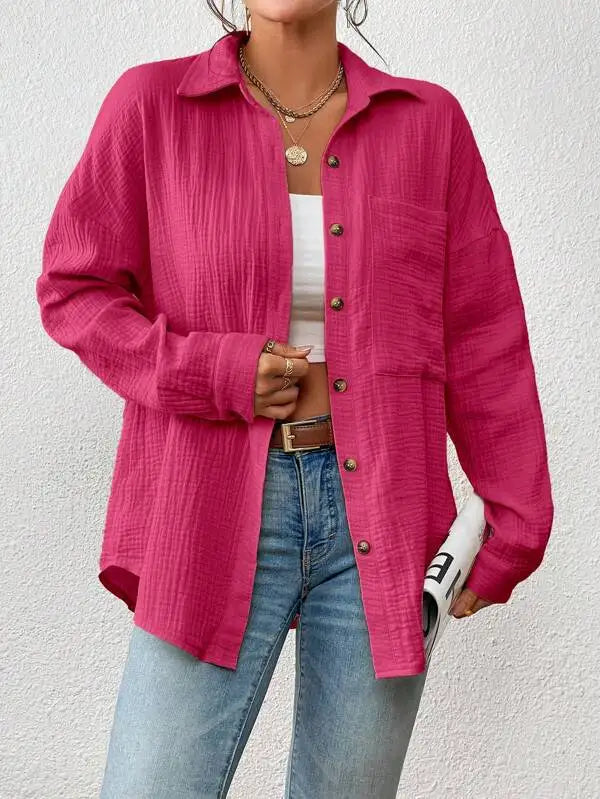 Coco Textured Button-Up Overshirt