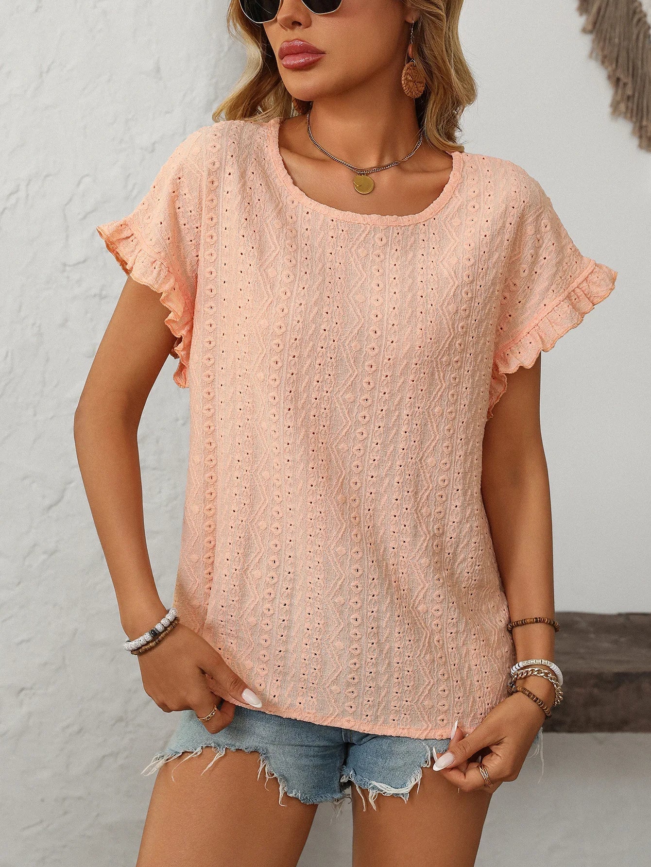 Lace Ruffle Tee