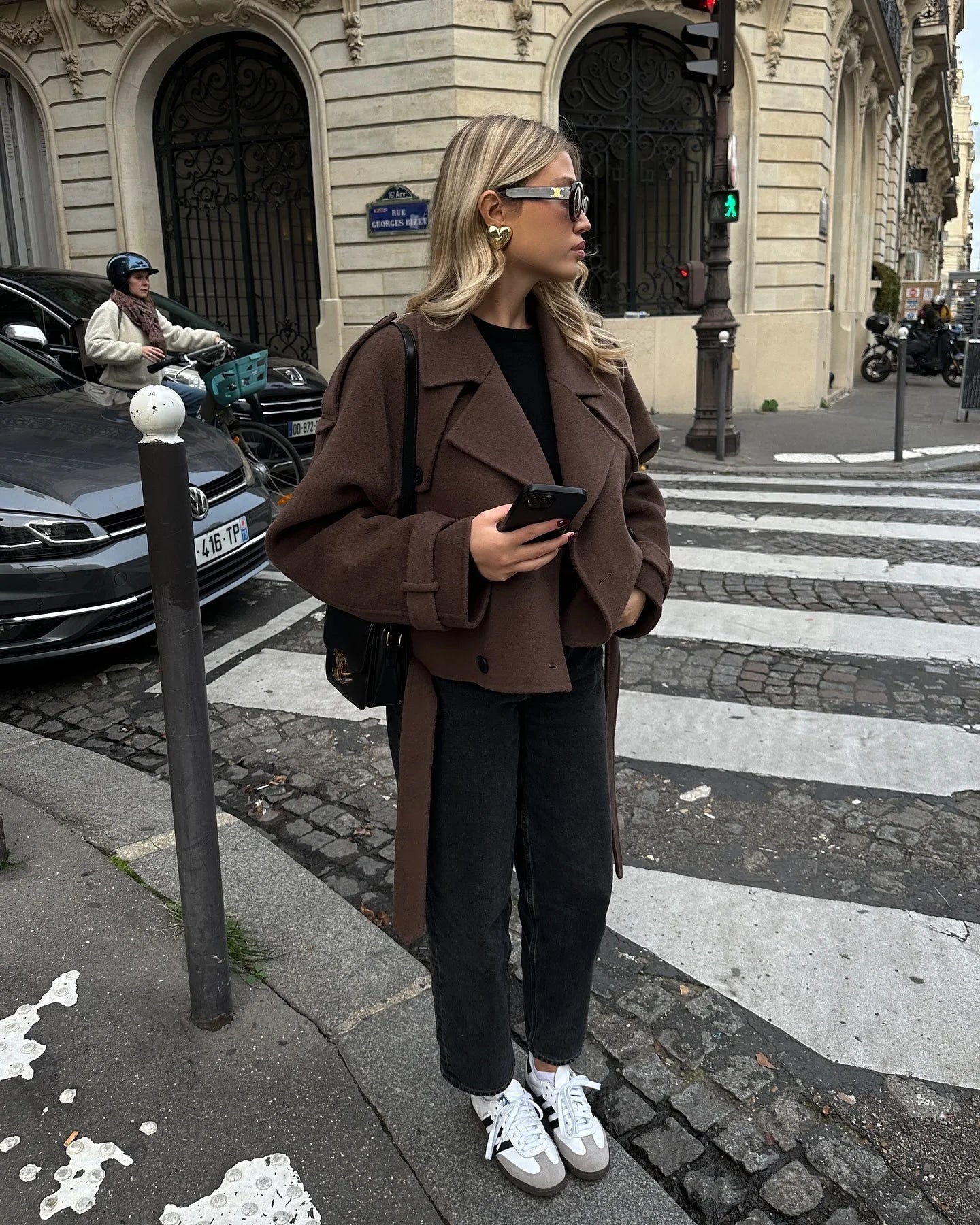Camille Oversized Suede Bomber Jacket