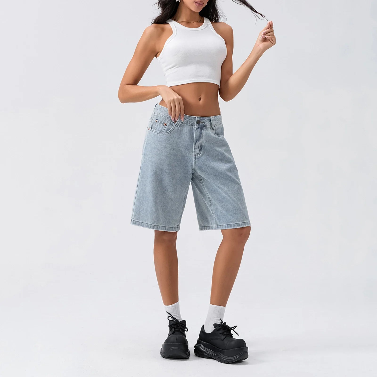 UrbanEase Denim Bermuda Shorts
