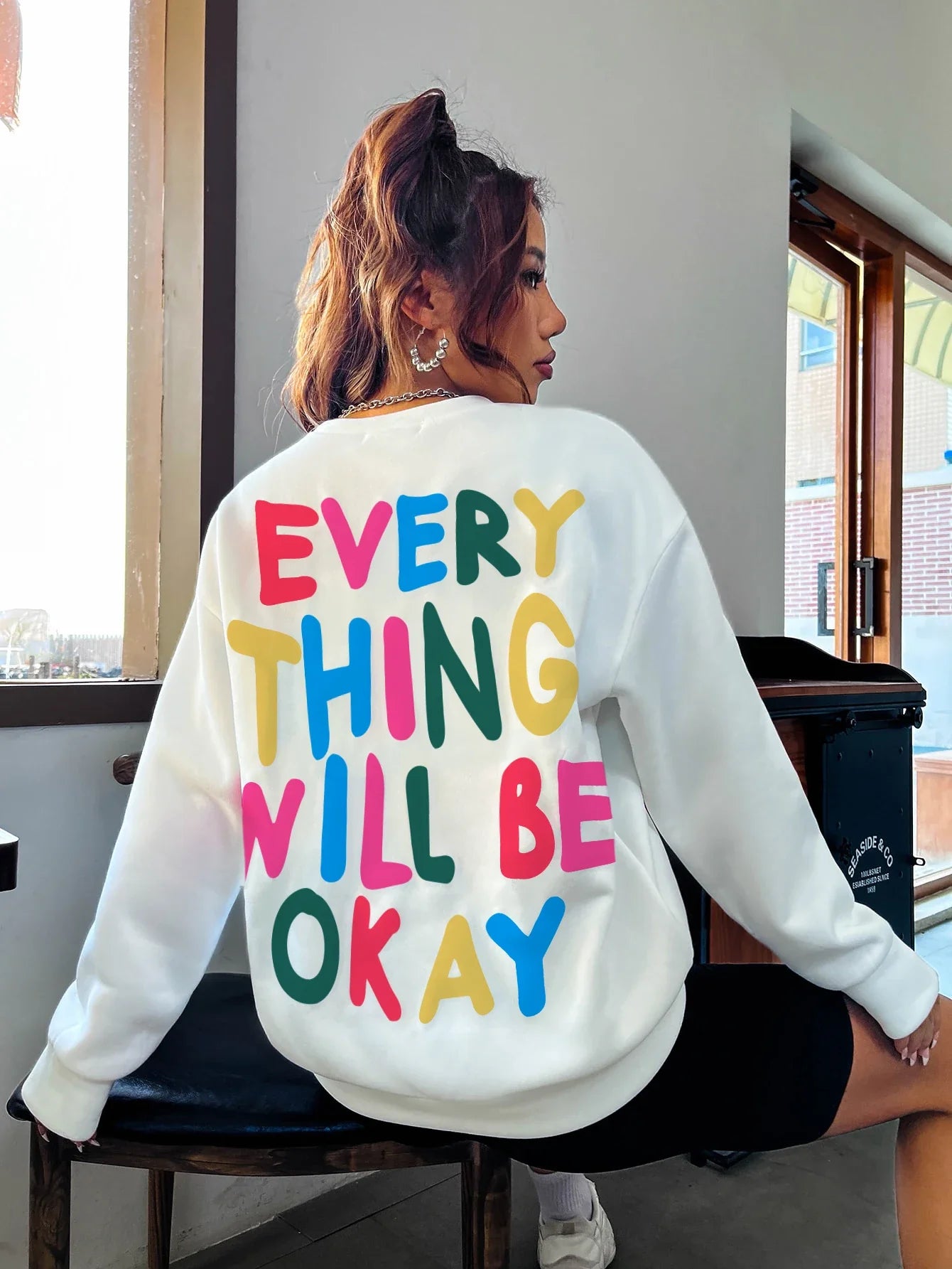 Color Pop Lettering Sweater