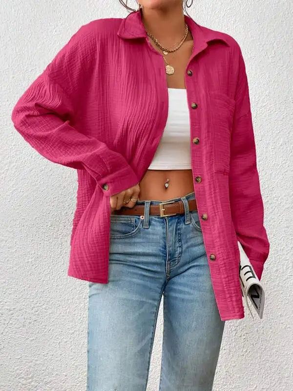 Coco Textured Button-Up Overshirt