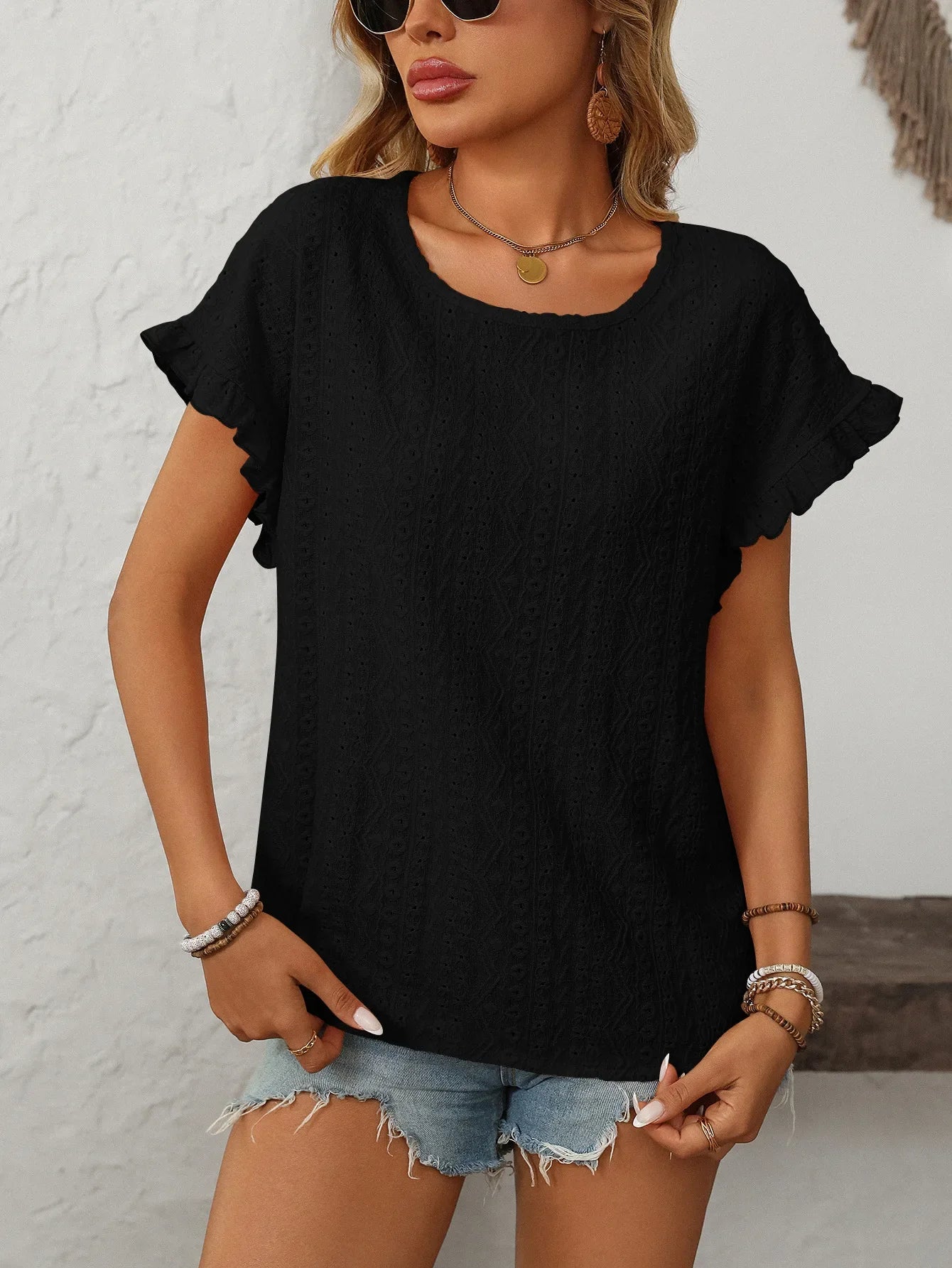 Lace Ruffle Tee