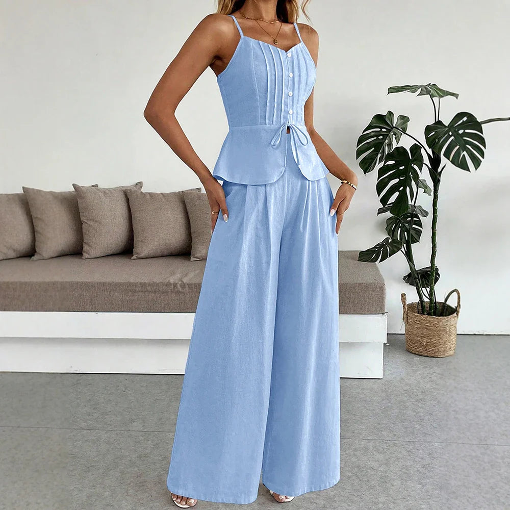 Catelyn Sky Breeze Wide-Leg Jumpsuit