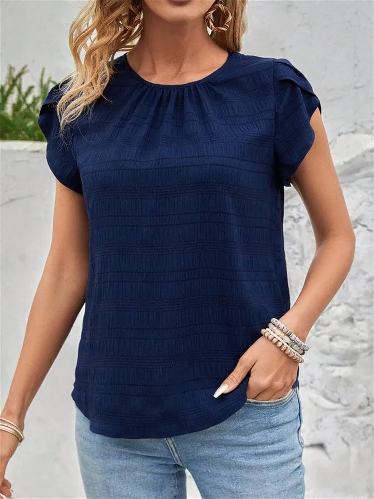 Anela Textured Puff Sleeve Blouse