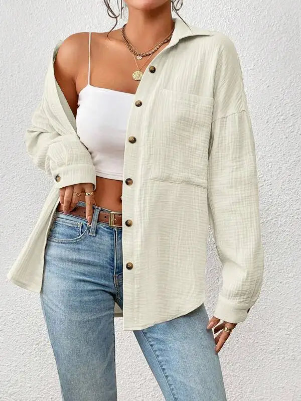 Coco Textured Button-Up Overshirt