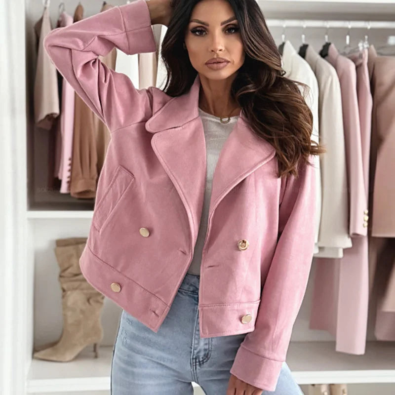Sophia Cropped Double-Breasted Jacket