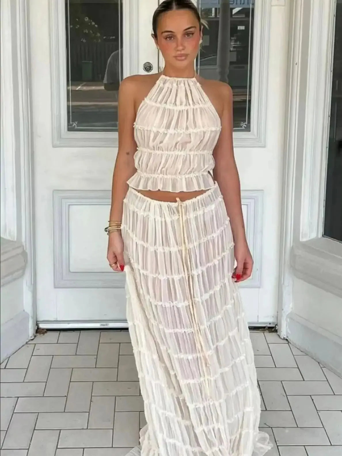 Yren Two-Piece Sheer Set