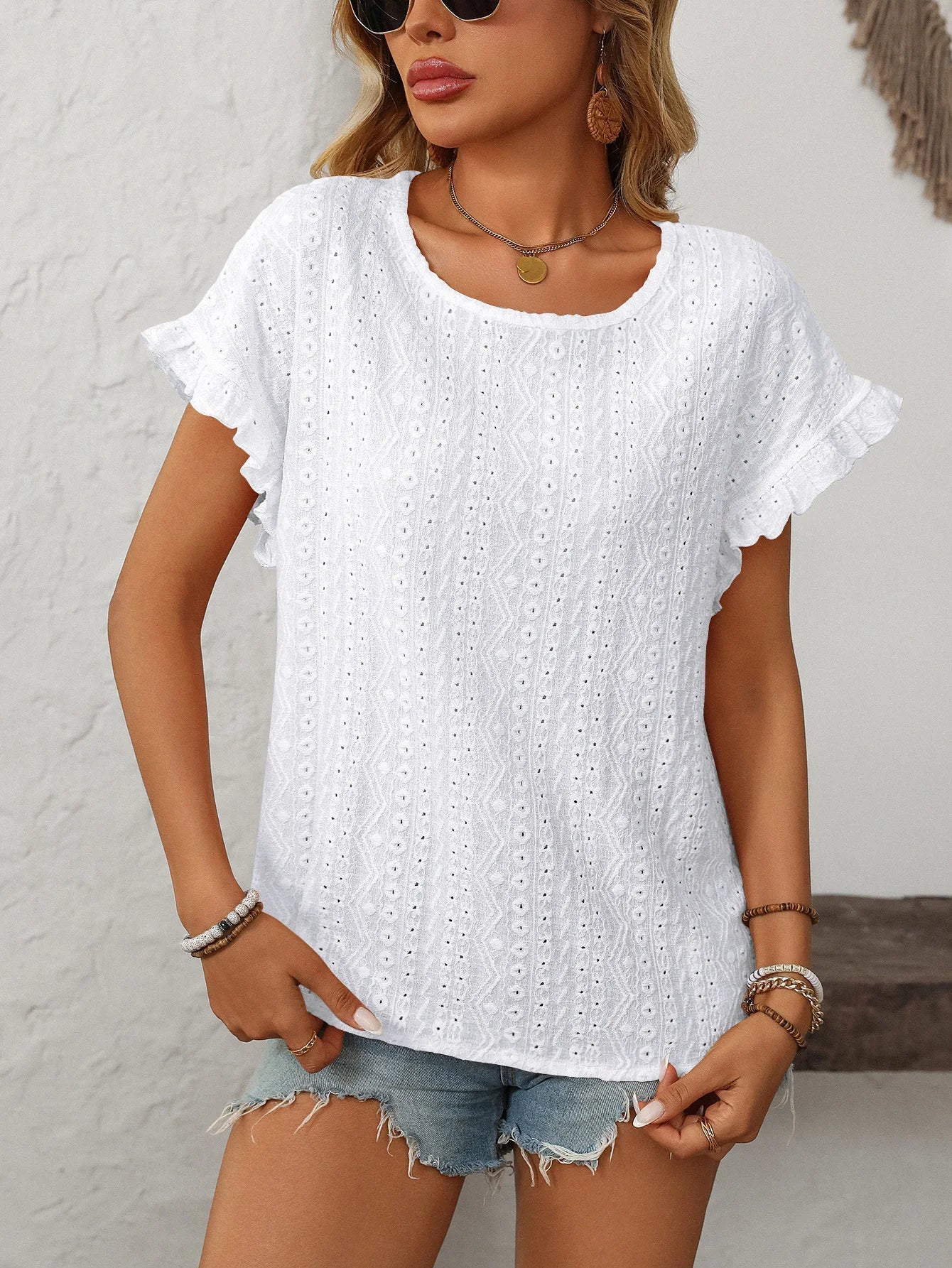 Lace Ruffle Tee