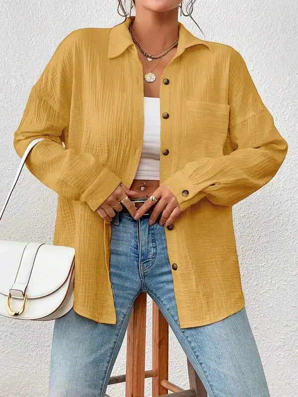 Coco Textured Button-Up Overshirt