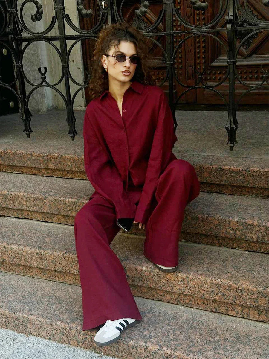 Andrea Breeze Linen Two-Piece Set