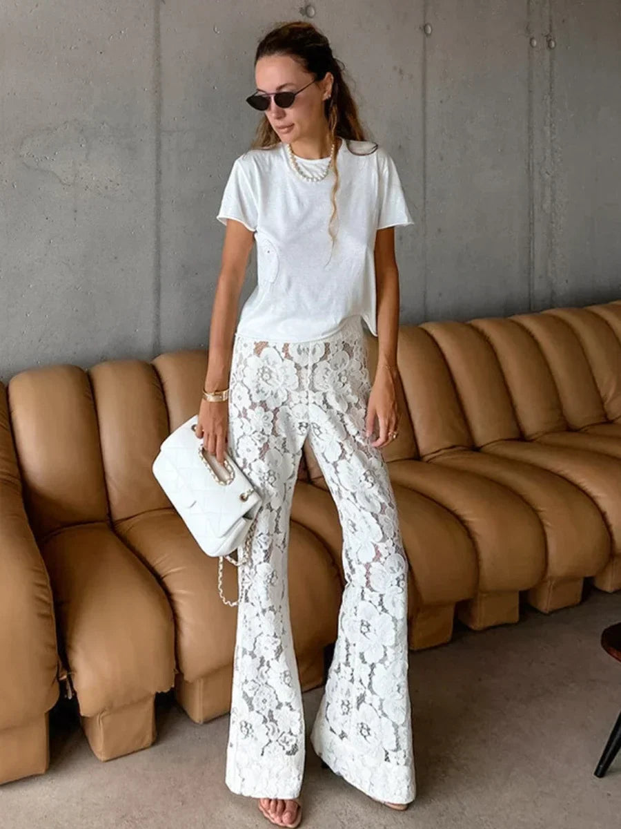 Shiloh Floral Lace See-Through Pants