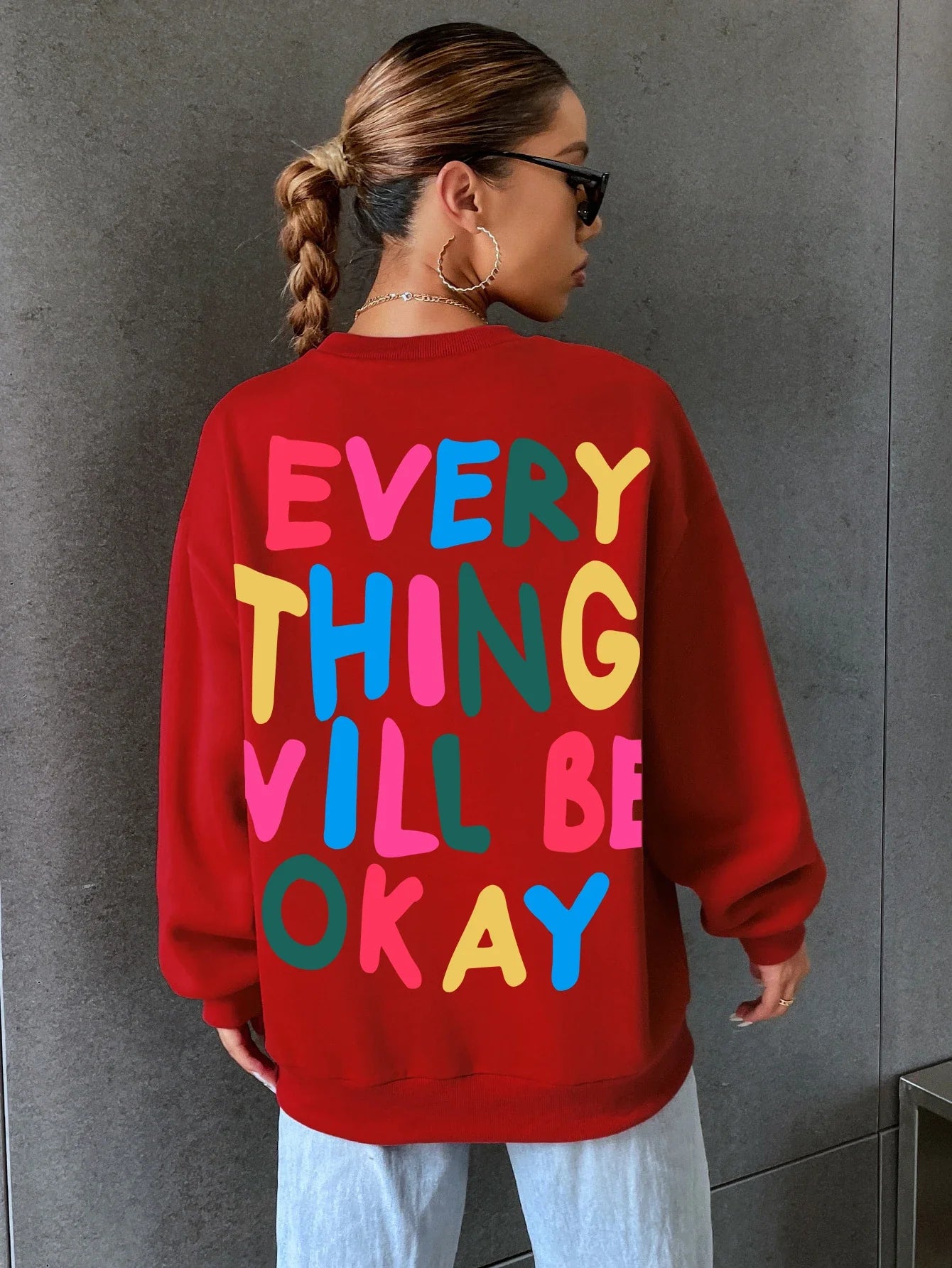 Color Pop Lettering Sweater