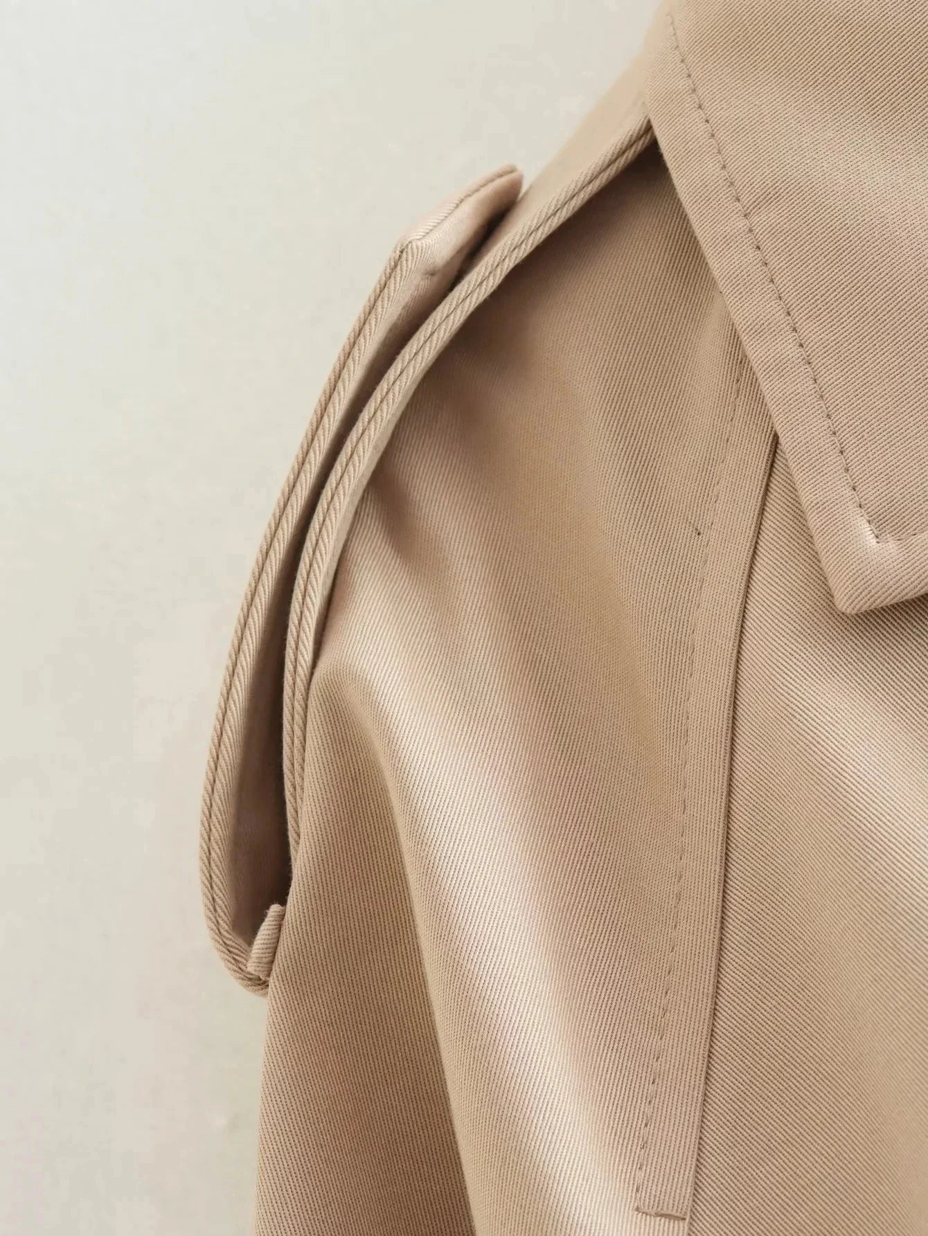Cropped Belted Trench Jacket