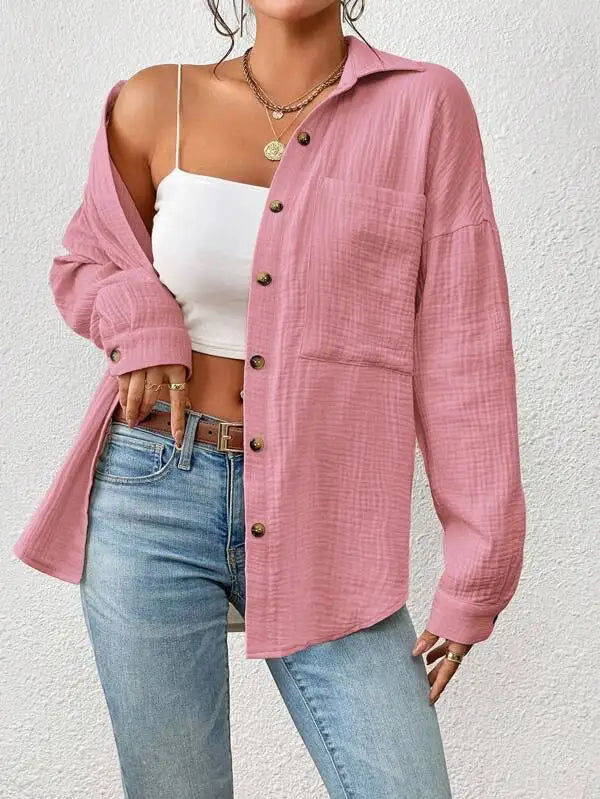Coco Textured Button-Up Overshirt