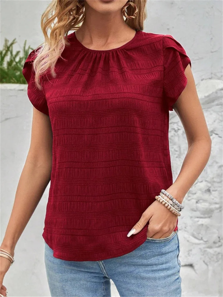 Anela Textured Puff Sleeve Blouse