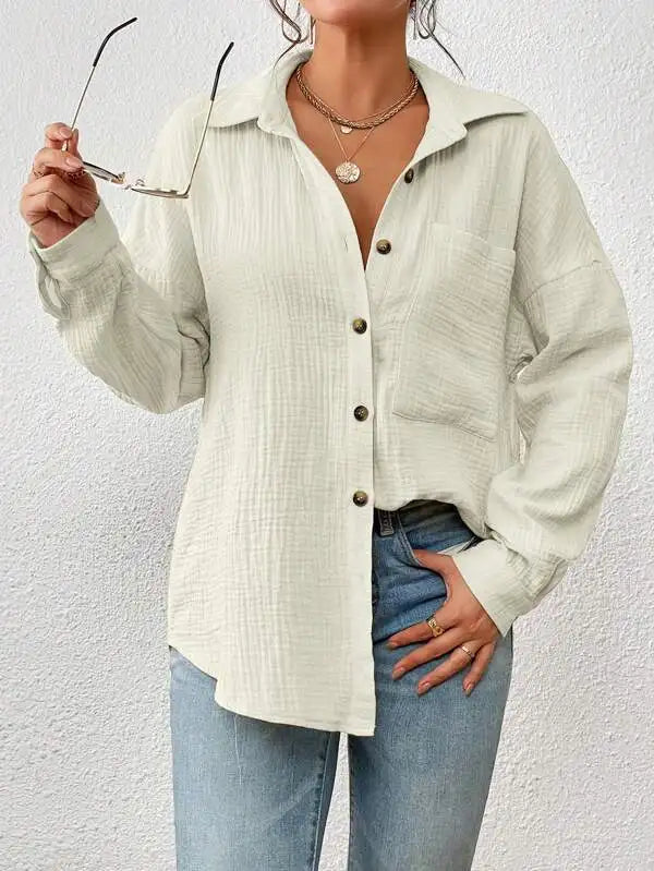 Coco Textured Button-Up Overshirt