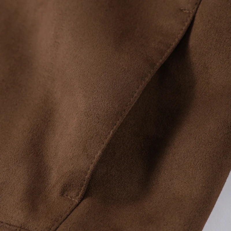 VelvaCore™ Faux Suede Cropped Jacket – Soft Retro Streetwear