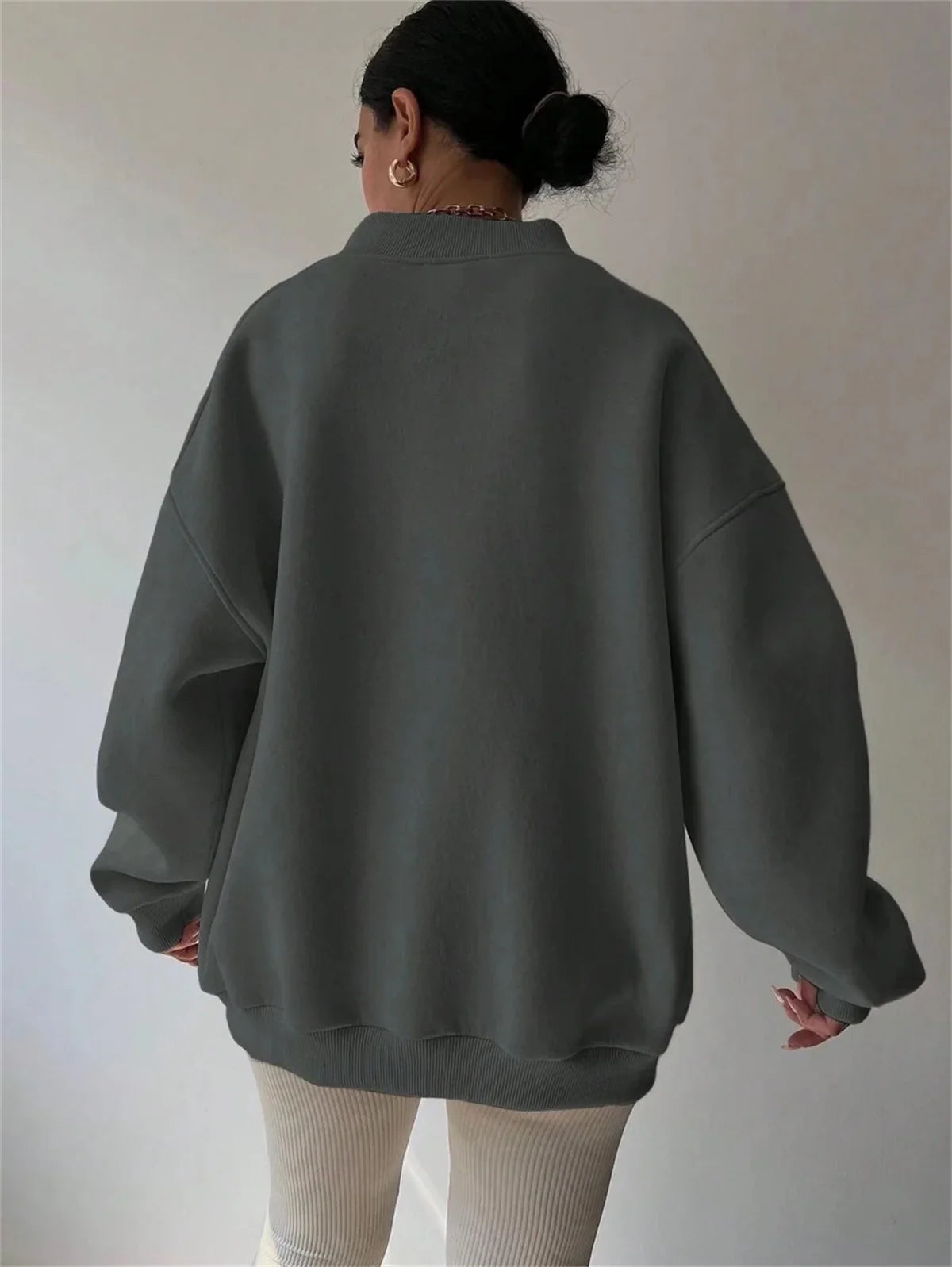 Aliy Oversized V-Neck Sweatshirt