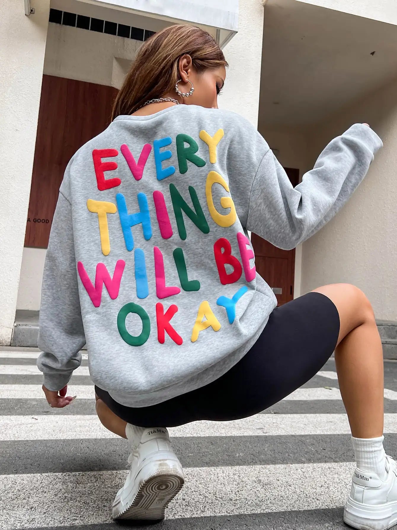 Color Pop Lettering Sweater