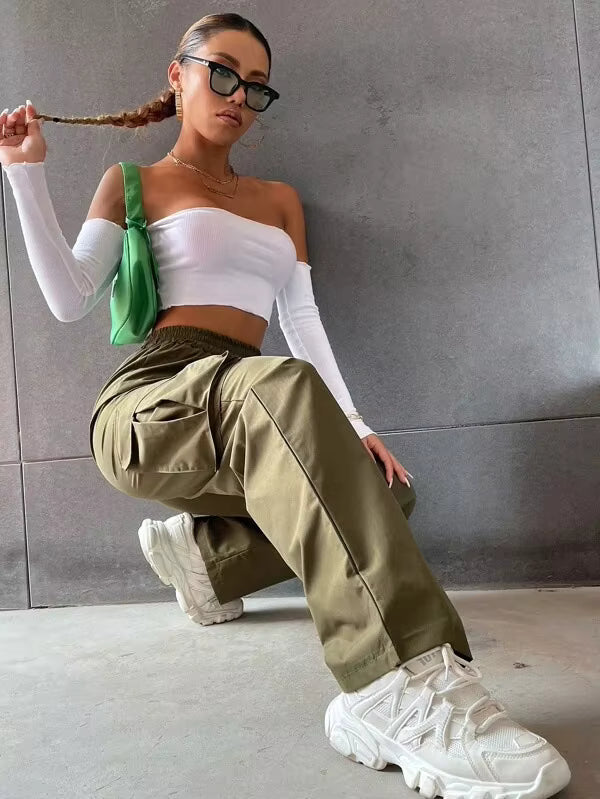 Kristin High-Waist Cargo Pants