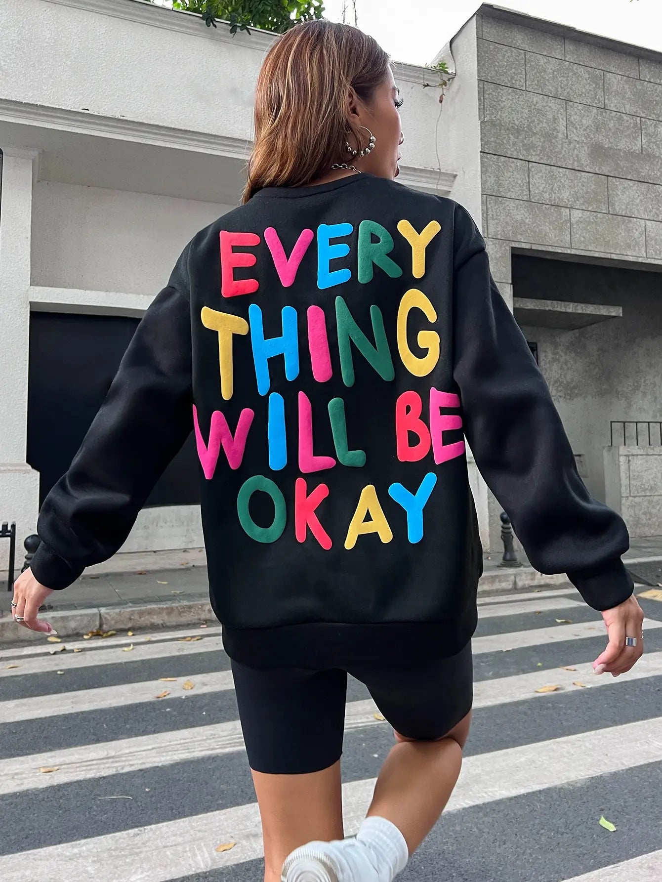 Color Pop Lettering Sweater