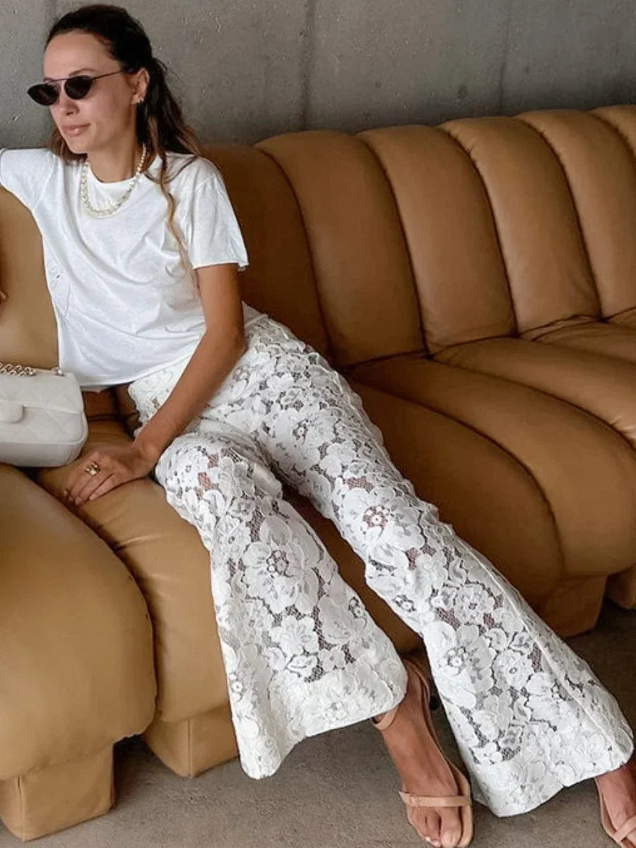 Shiloh Floral Lace See-Through Pants