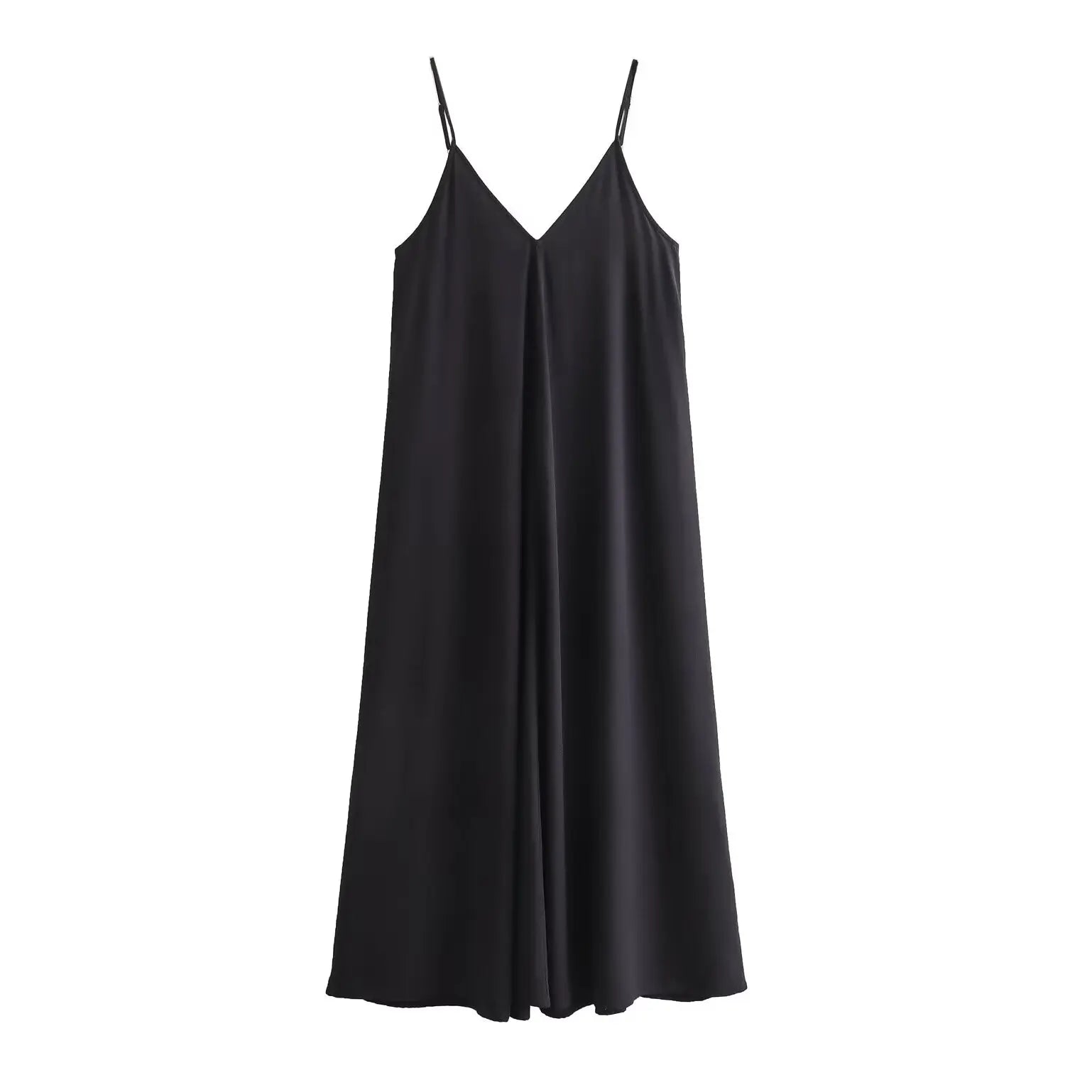 Chic Noir Maxi Slip Dress