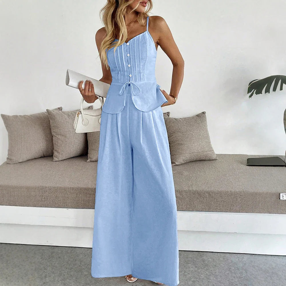 Catelyn Sky Breeze Wide-Leg Jumpsuit