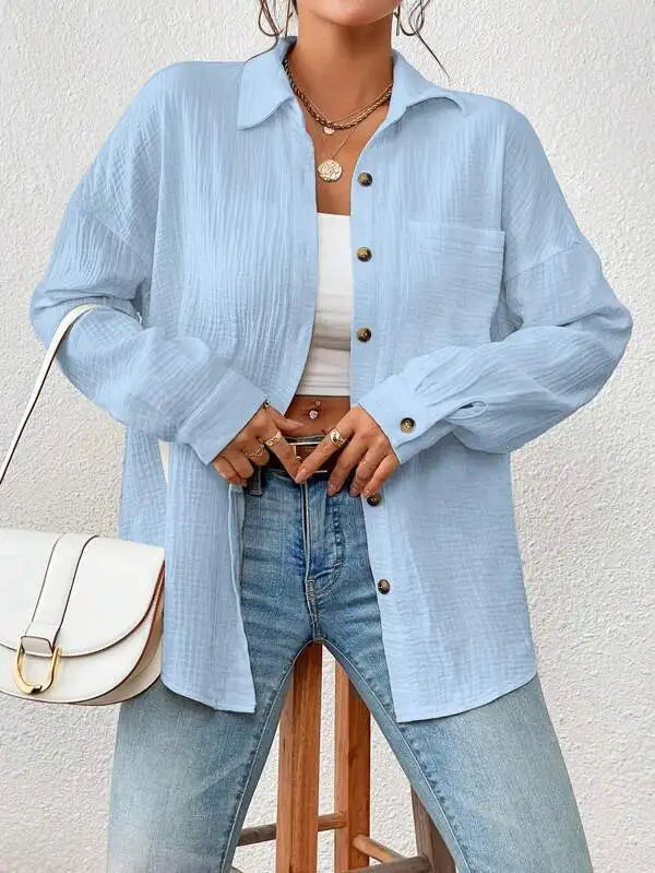 Coco Textured Button-Up Overshirt