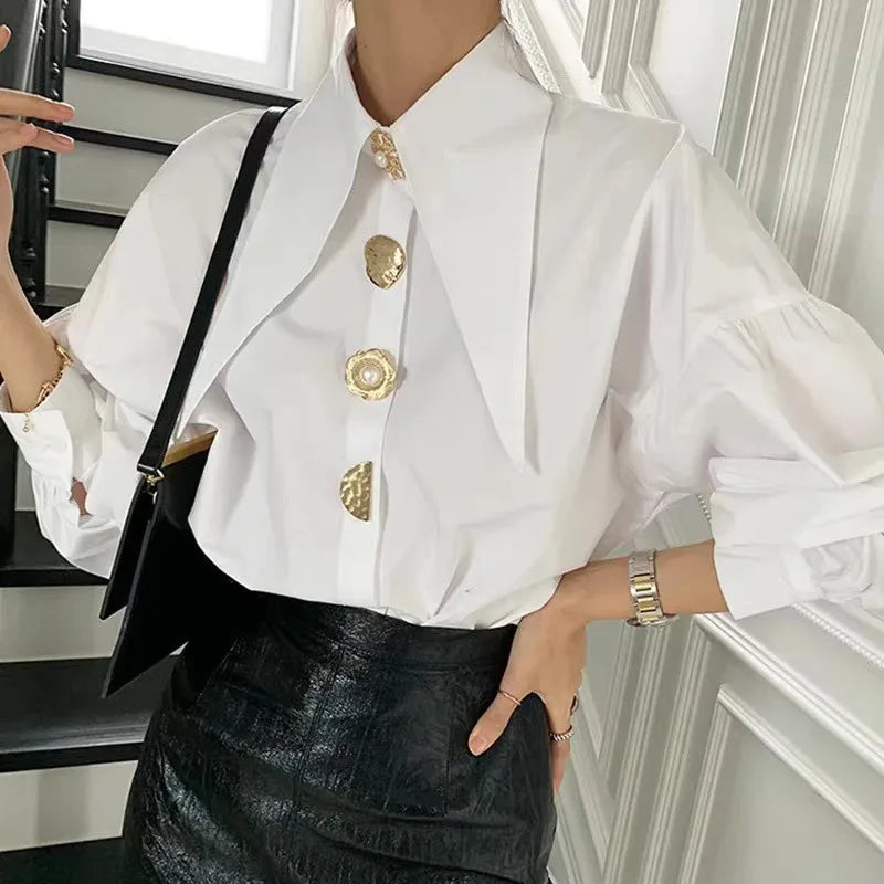 Bonni Gilded Statemente Button-Down Blouse