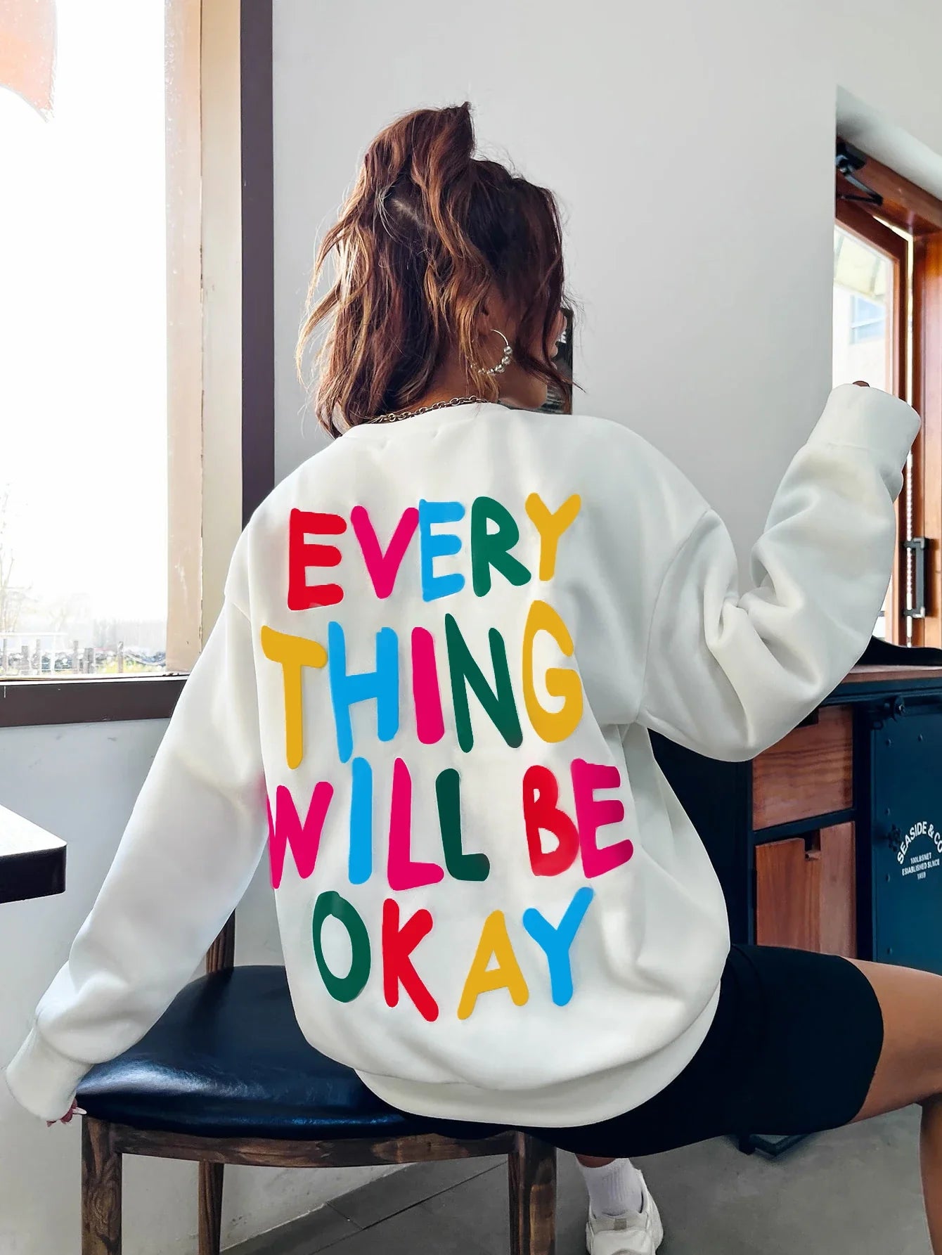 Color Pop Lettering Sweater