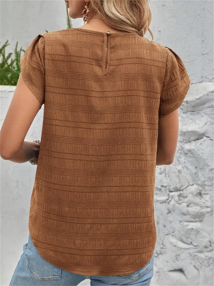 Anela Textured Puff Sleeve Blouse