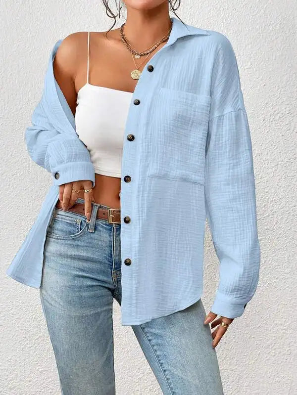 Coco Textured Button-Up Overshirt