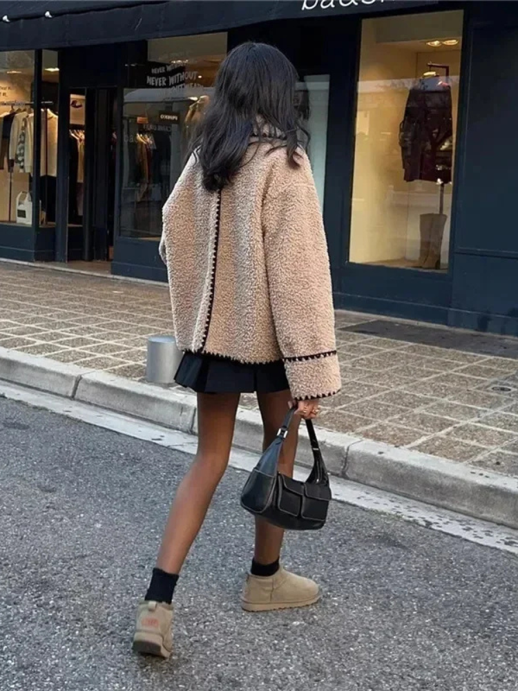 Oksana Teddy Shearling Oversized Jacket