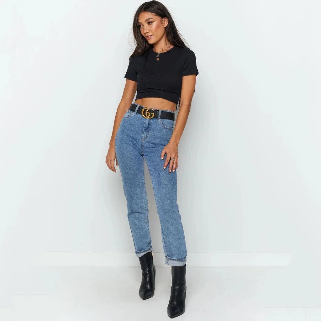 Quincy Classic Ribbed Crop Tee