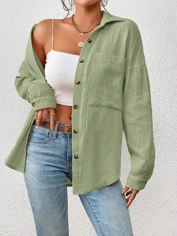 Coco Textured Button-Up Overshirt