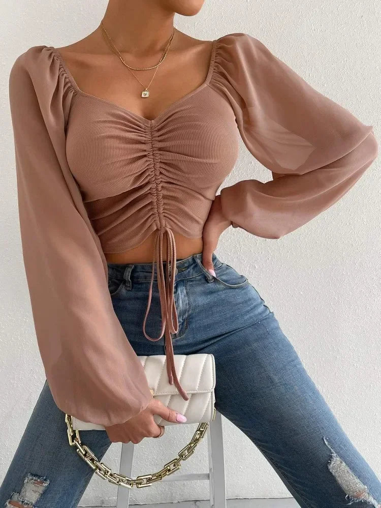 Serena Puff Sleeve Crop