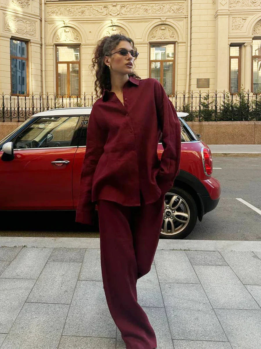 Andrea Breeze Linen Two-Piece Set