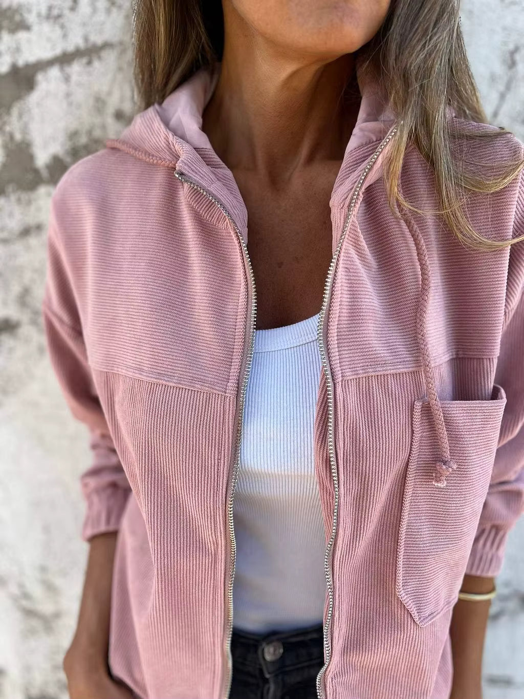 Kitty Corduroy Hoodie Jacket