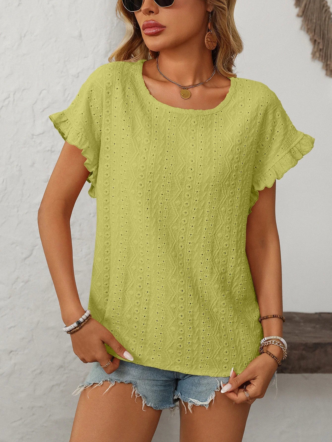 Lace Ruffle Tee