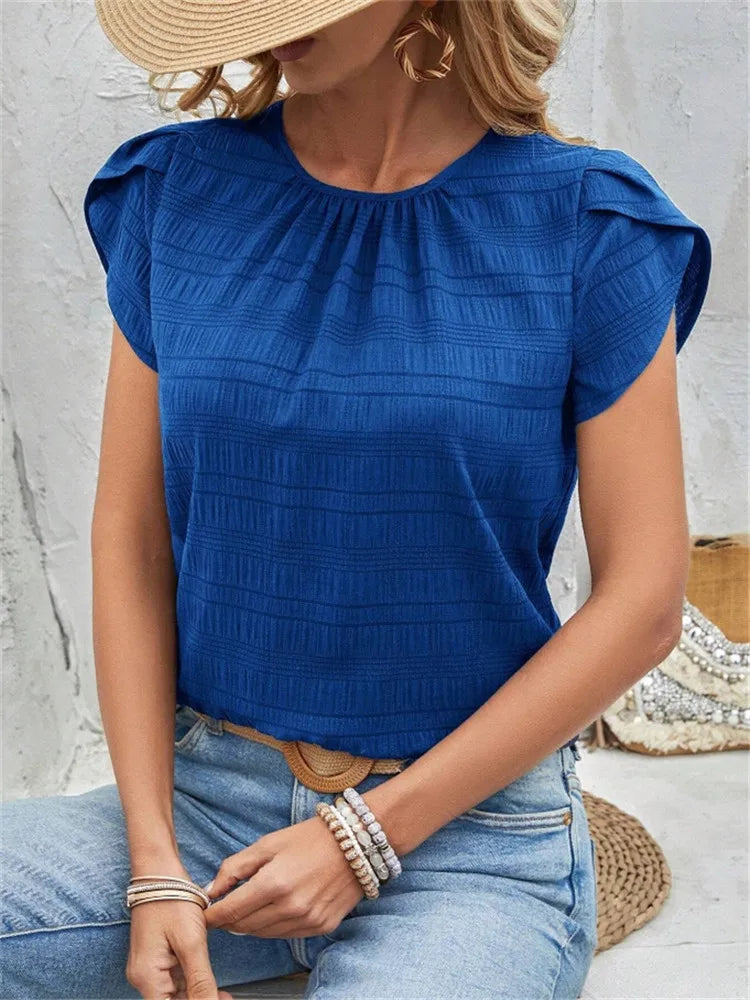 Anela Textured Puff Sleeve Blouse