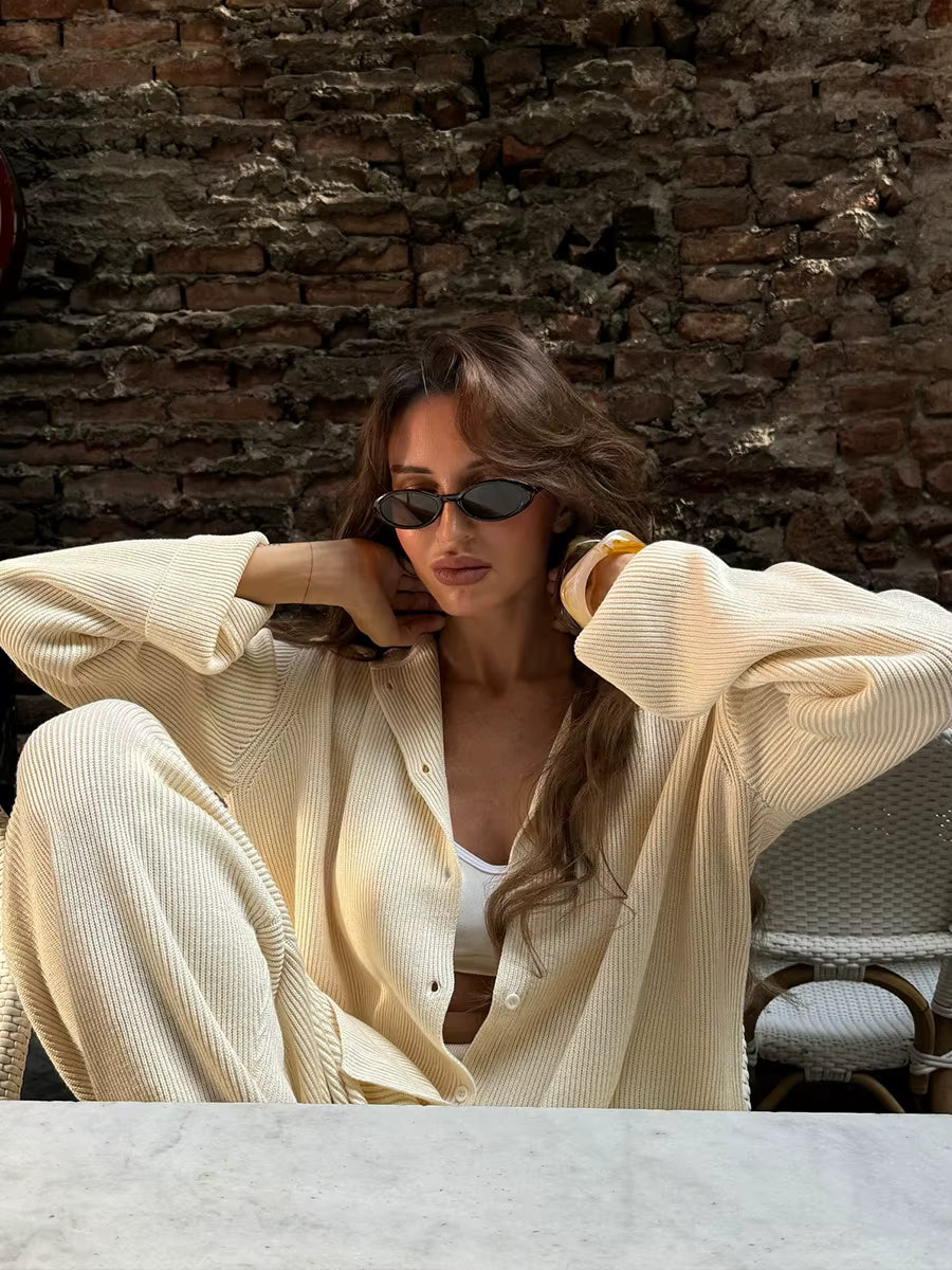 Nimué Cream Knit Lounge Set