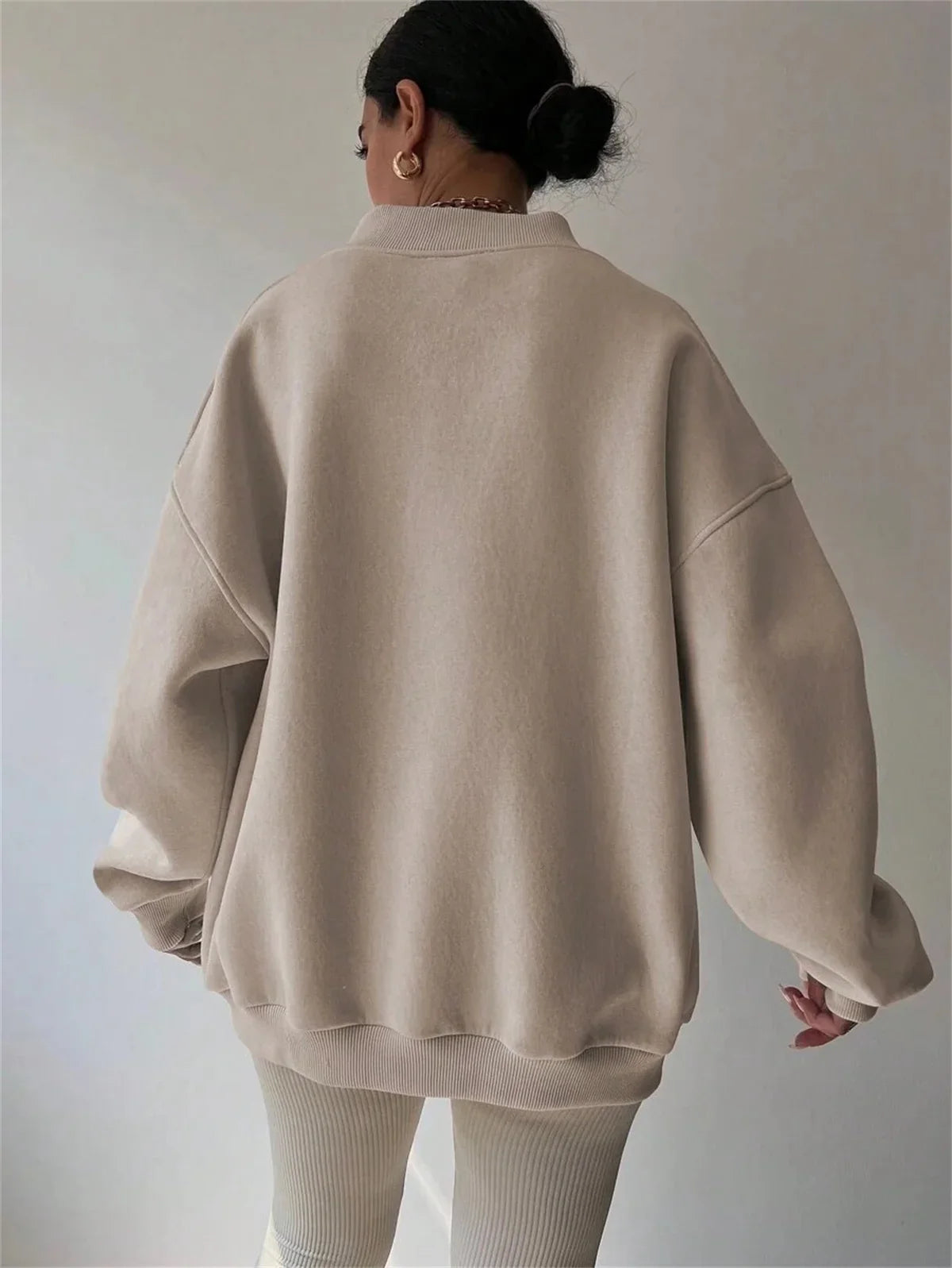Aliy Oversized V-Neck Sweatshirt
