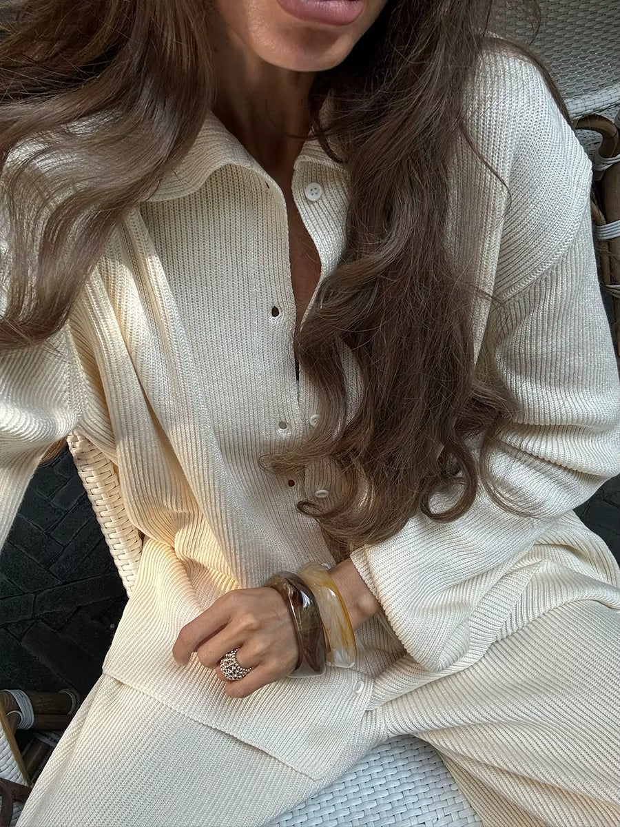 Nimué Cream Knit Lounge Set