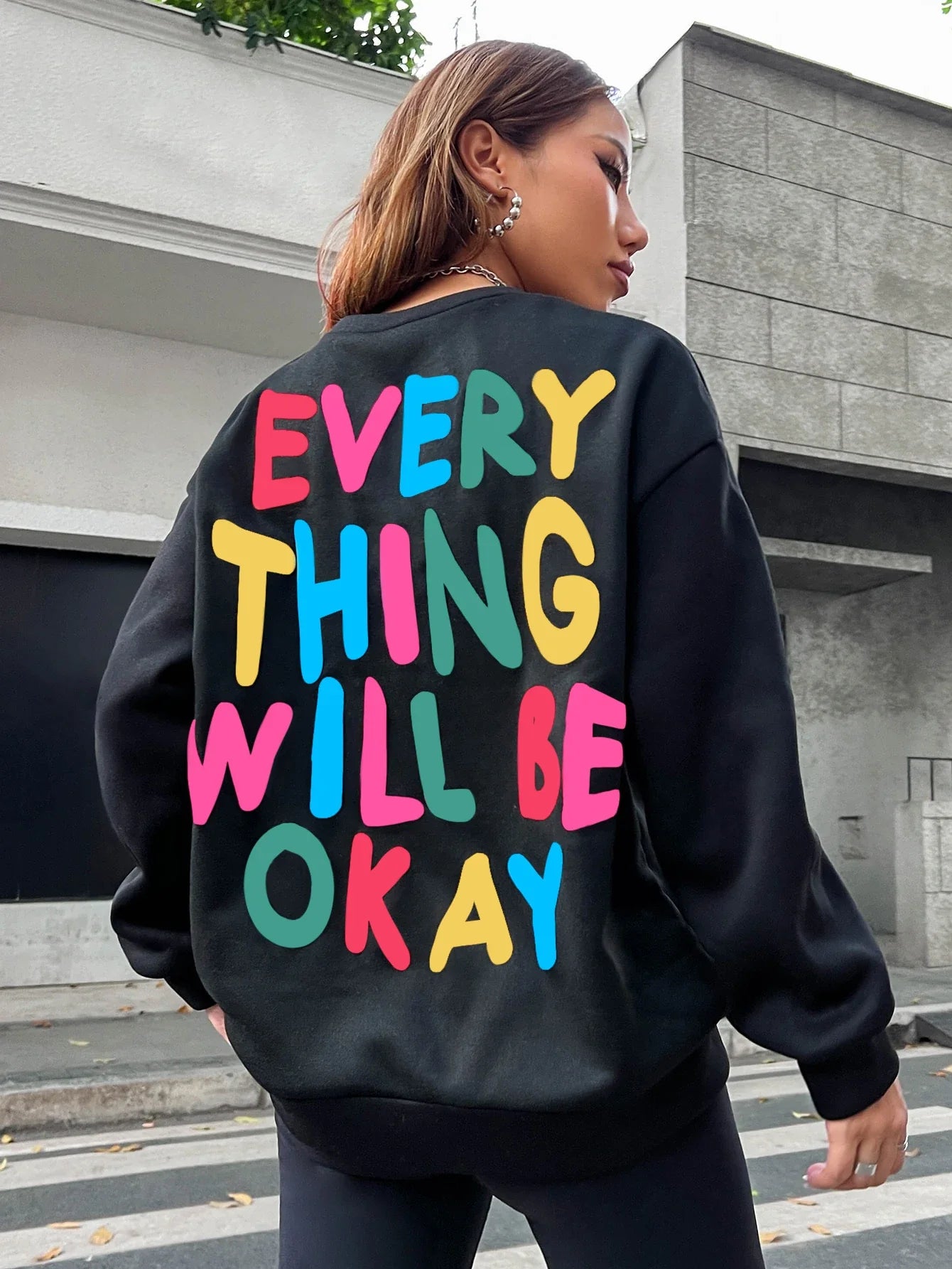 Color Pop Lettering Sweater