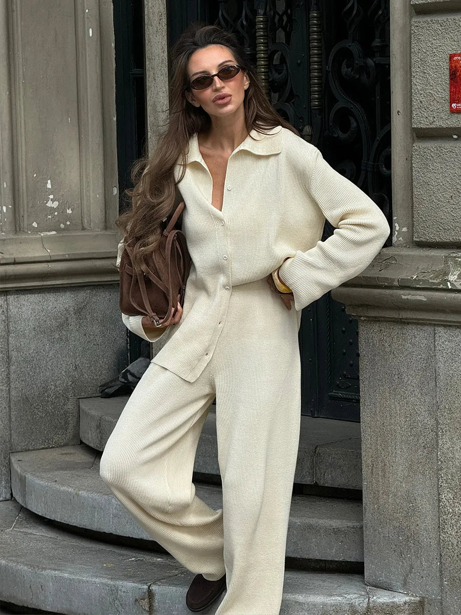 Nimué Cream Knit Lounge Set