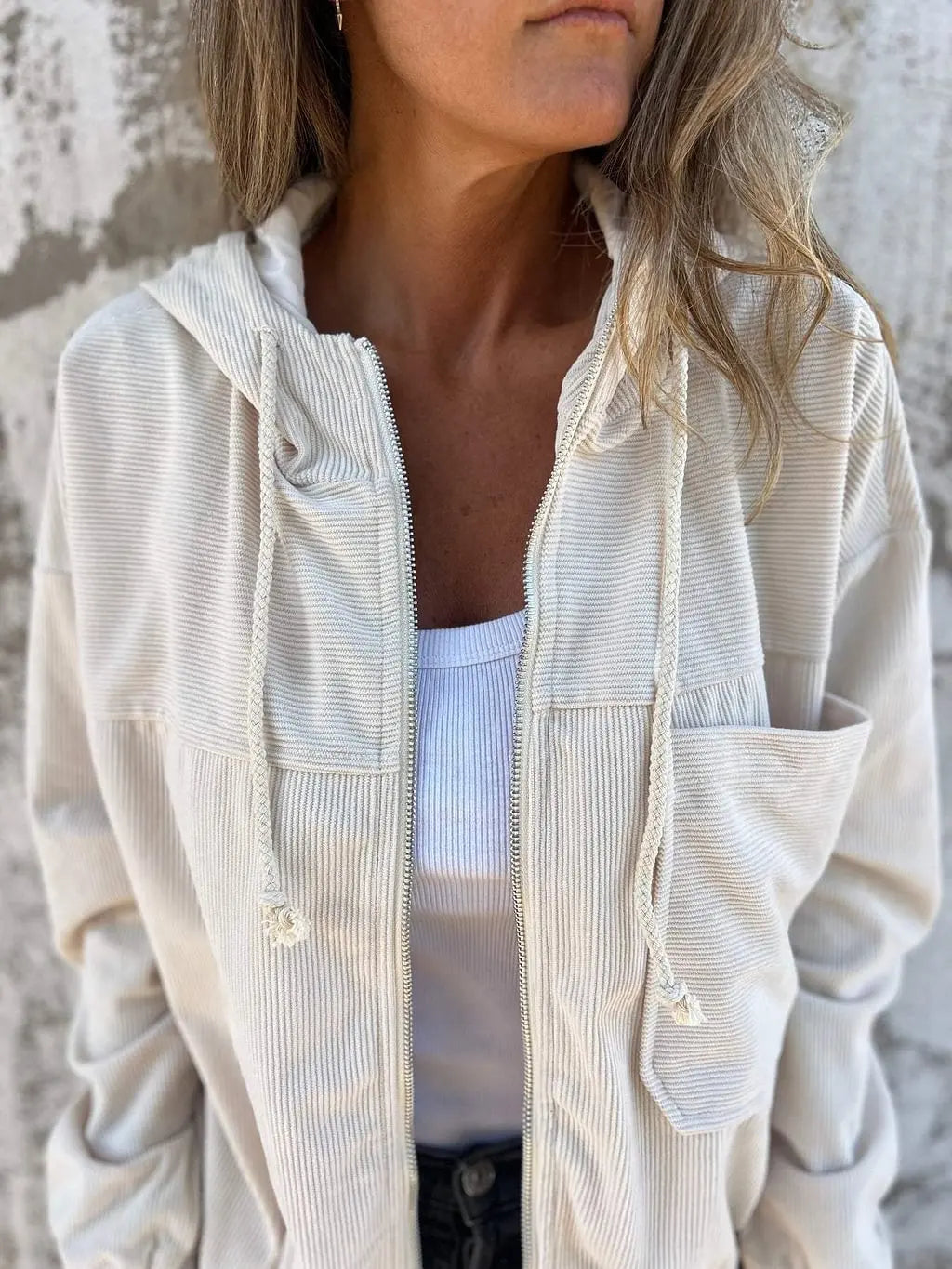 Kitty Corduroy Hoodie Jacket