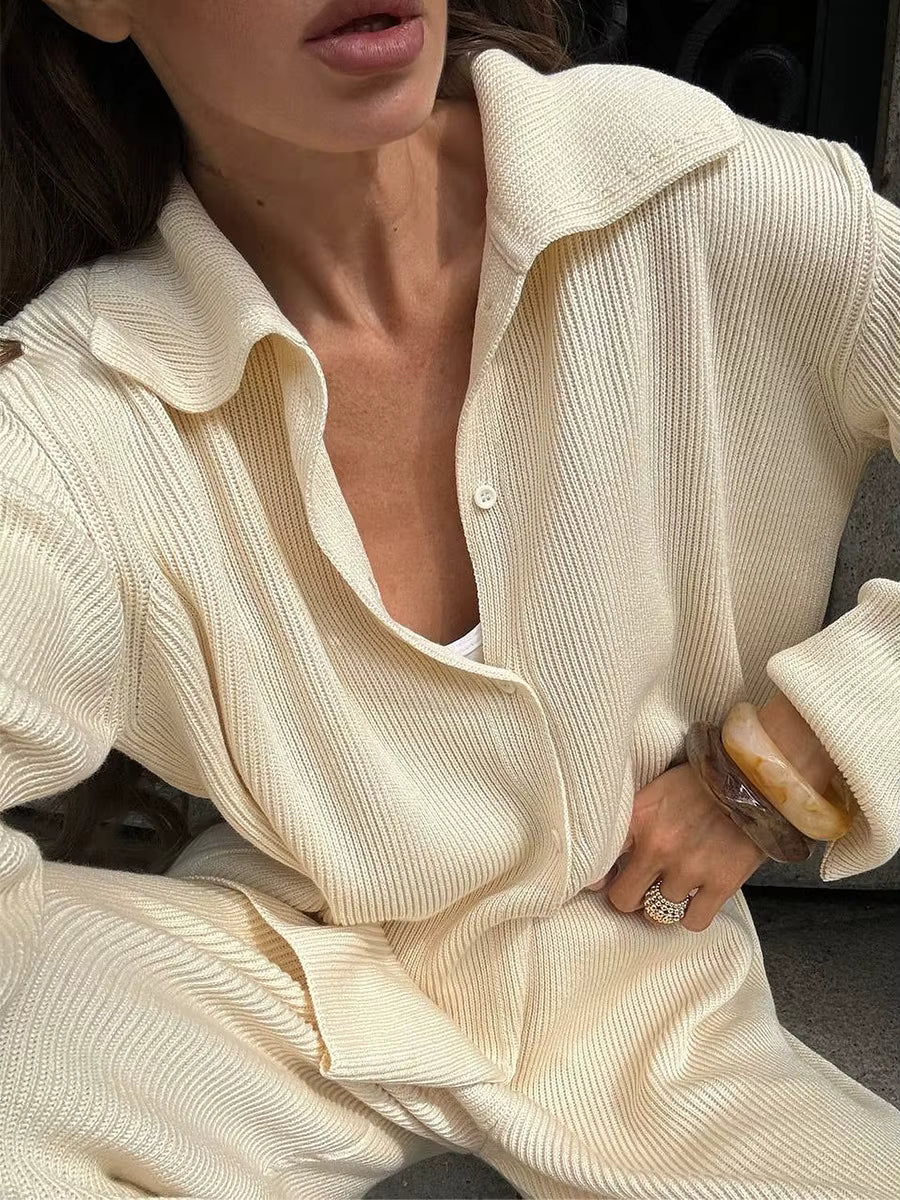 Nimué Cream Knit Lounge Set
